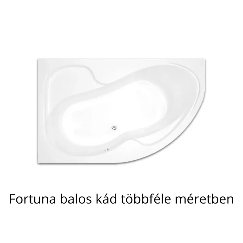 H2O Fortuna aszimmetrikus fürdőkád, balos - többféle méretben Különleges ajánlat
