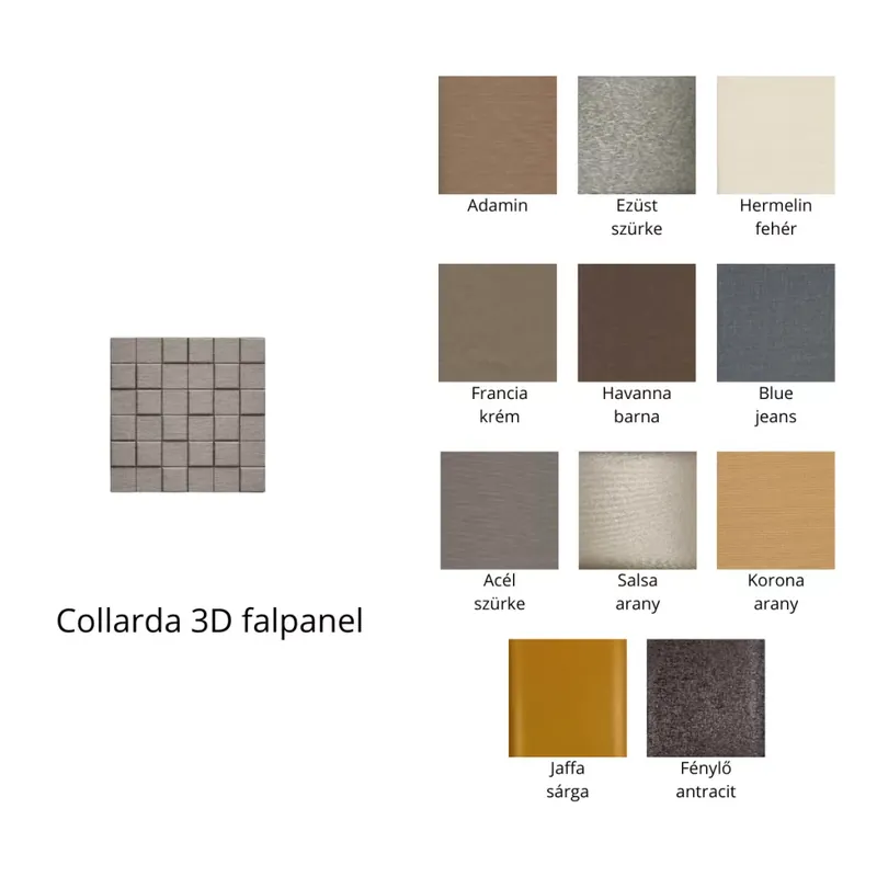 Exkluzív ajánlat Collarada 3D falpanel 60x60cm - többféle színben