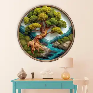 Biztonságos vásárlás Falikép – Bonsai életfa fából