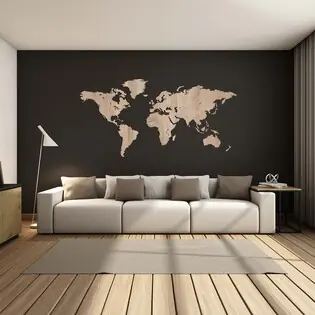 Fa 3D világtérkép a falra Legkelendőbb