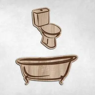 Fa ajtótábla WC + fürdőszoba számára Árengedmény