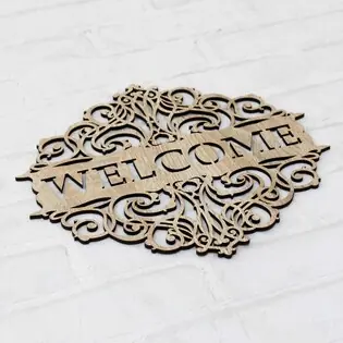 Prémium Fa üdvözlőtábla Welcome felirattal