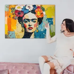 Rendeld meg most Fa falikép – Frida Kahlo színekben