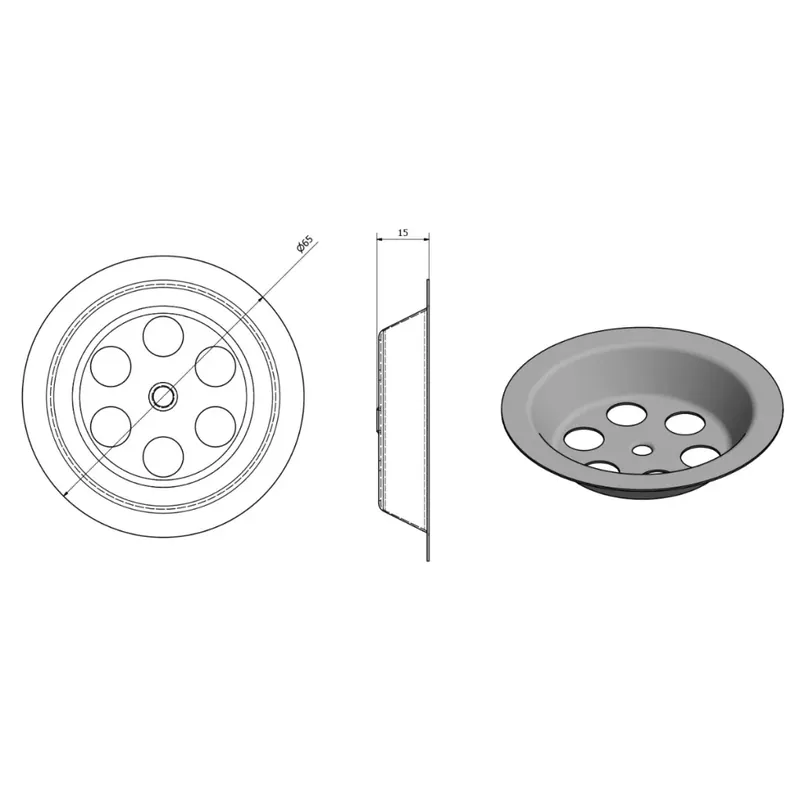 Gyors kiszállítás Sapho Lefolyó tálka inox 65 mm