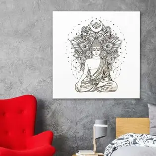 Buddha a mandalában - 3D falikép Csak ma