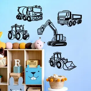 Fa falmatrica gyerekszobába - Autók 5 db Exkluzív ajánlat