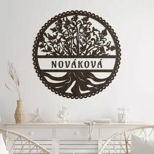 Azonnali szállítás Fa falmatrica - életfa saját szöveggel
