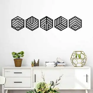 Vedd meg online Fali dekoráció - Hexagon (5 db)