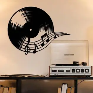 Végkiárusítás Fa falikép - Gramofon lemez