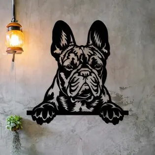 Akció Fából készült Francia bulldog kép