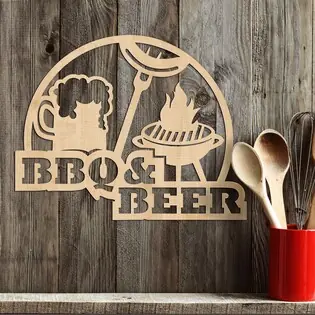 Azonnali szállítás Stílusos konyhai matrica - BBQ és BEER