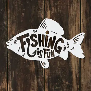 Alacsony ár Ajándék horgásznak - Fa matrica - Fishing is fun