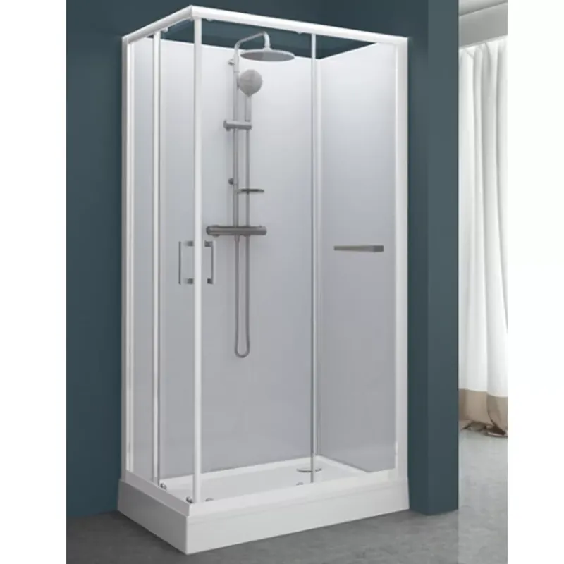 Négyoldalról zárt szögletes zuhanykabinok kpl-KCKN/CLIIa-80X100 W0 üveggel /fehér hátfallal és fehér kerettel Azonnali szállítás