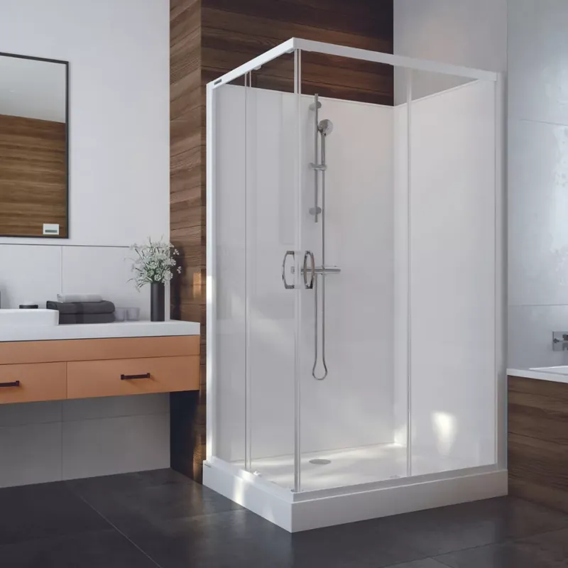 Legjobb ár Négyoldalról zárt szögletes zuhanykabinok kpl-KCKN/ BASIC-80X100-SHP /fehér kerettel-fehét hátfallal W18 üveggel