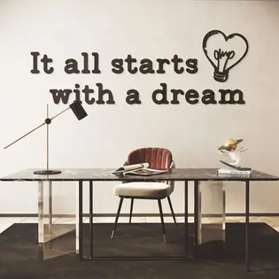 Vásárlói kedvenc Motivációs idézet a falra - It all starts with a dream