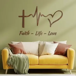 Faith, Life, Love - Keresztény falmatrica Szezonális akció