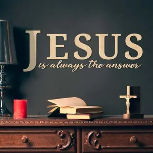 Azonnali szállítás Fa matrica - JESUS is always the answer
