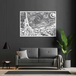 Fa falikép Vincent van Gogh - Csillagos éj Akció
