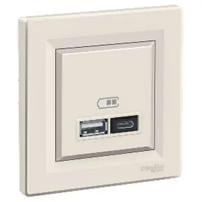 ASFORA DUPLA USB TÖLTŐ A+C 45W BÉZS Szezonális akció