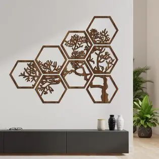 Falmatrica - Hexagonokban lévő fa (8 db) Szuper ajánlat