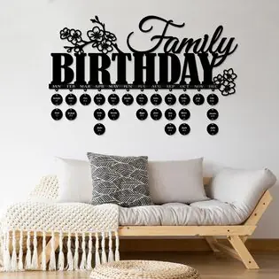 Falra szerelhető családi naptár - Family Birthday Biztonságos fizetés