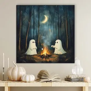 Azonnal elérhető Gyerekeknek szánt Halloween kép – Szellemek az erdőben