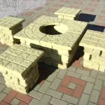 Végkiárusítás Főzőhely 4 ülőkével, tűztérrel és bográcstartóval (600486/S)