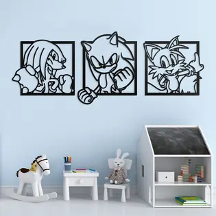 Szuper akció 3 részes kép gyerekszobába - Sonic, a sündisznó
