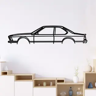 Biztonságos fizetés BMW 650 CSi fa autó sziluett faldekoráció fából