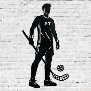 Fa 3D falikép - Floorball játékos Népszerű