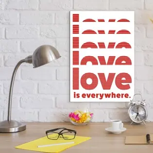 Modern falikép felirattal - Love is everywhere Expressz kézbesítés