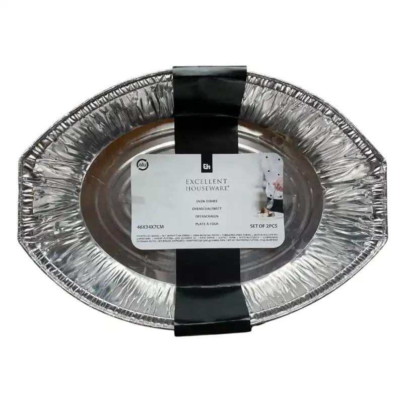 Szuper ajánlat Alumínium tálaló tálca ovális, 35x23,5cm 2 db/csomag