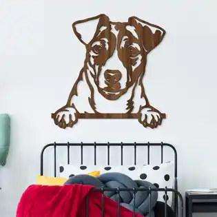 Kiárusítás Faragott 3D fa kép - Jack Russell