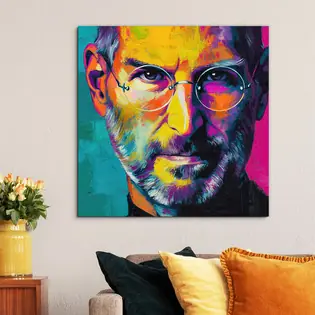 Szuper ajánlat Színes pop-art portré a falra - Steve Jobs