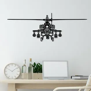 Akciós ár Fából készült kép - Apache katonai helikopter