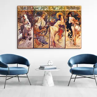 Csak ma Alfons Mucha - Évszakok reprodukciója