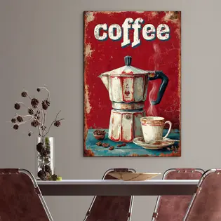 Azonnali szállítás Vintage kávé kép falra - Moka
