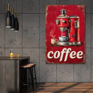 Kiárusítás Retro fa stílusú fa kép - Coffee