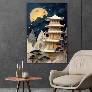 Japán 3D kép pagodával a falra Szezonális akció
