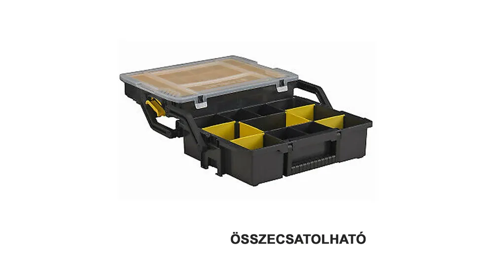 Expressz kézbesítés STANLEY STST175540 SZORTIMENTER 400*300*137mm 23 RÉSZES CSAVARTÁROLÓ