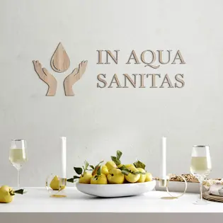 Fából készült idézet a falra - In aqua sanitas Utolsó esély