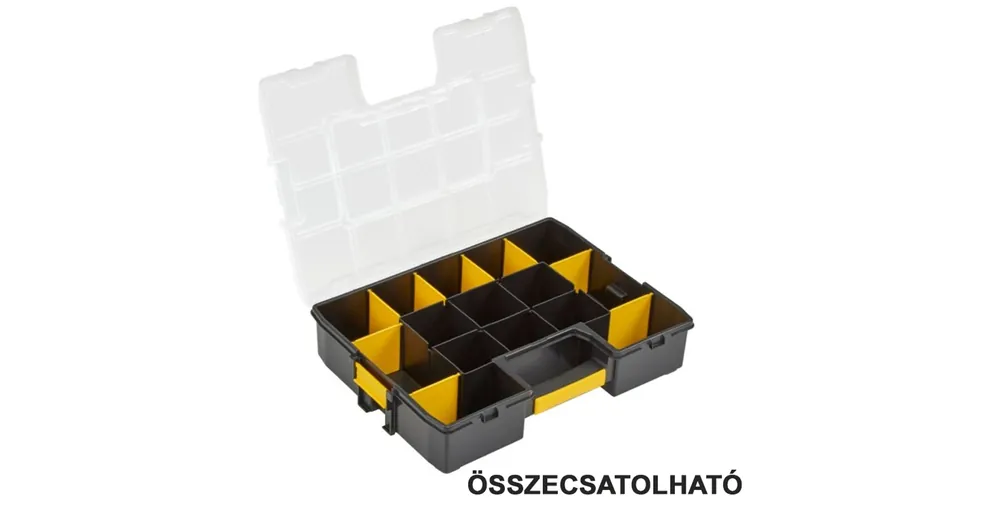 STANLEY 194745 SZORTIMENTER 442*333*92mm 15 RÉSZES CSAVARTÁROLÓ Expressz szállítás