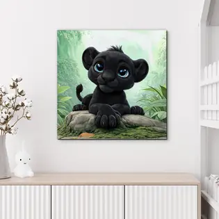 Kedvezményes ár Fából készült dzsungeli állat kép - Puma