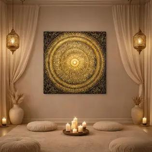 Különleges ajánlat Fából készült arany mandala - Dharma