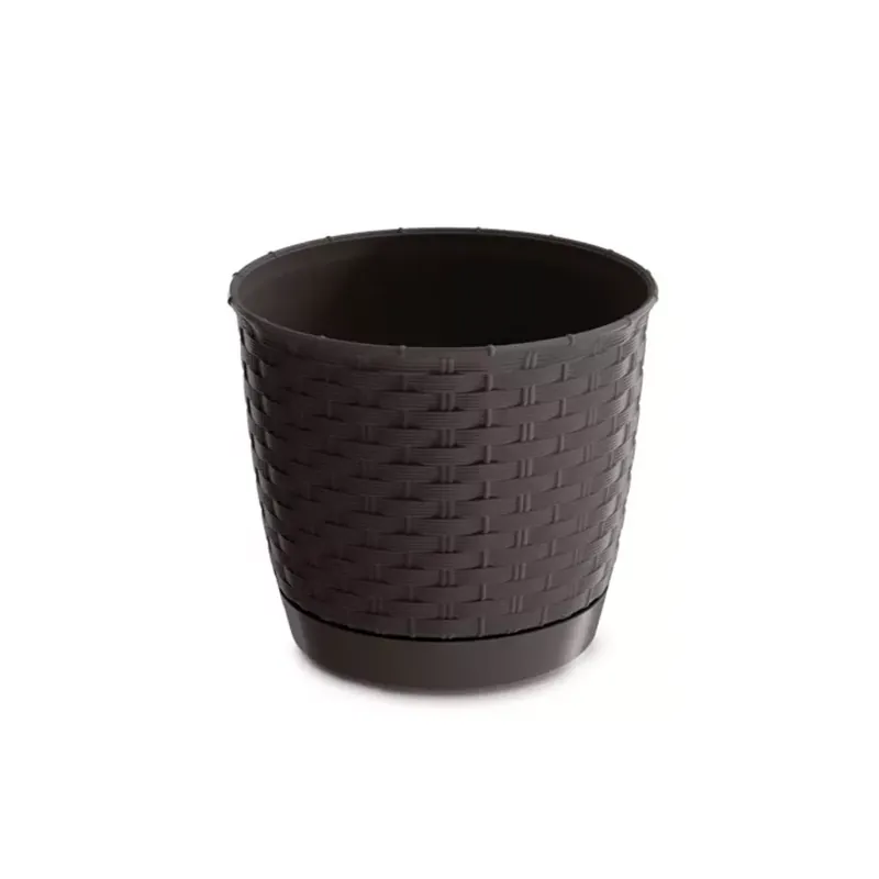Rattan hatású kaspó alátéttel / Umber (DRLO250/440U) Árcsökkenés