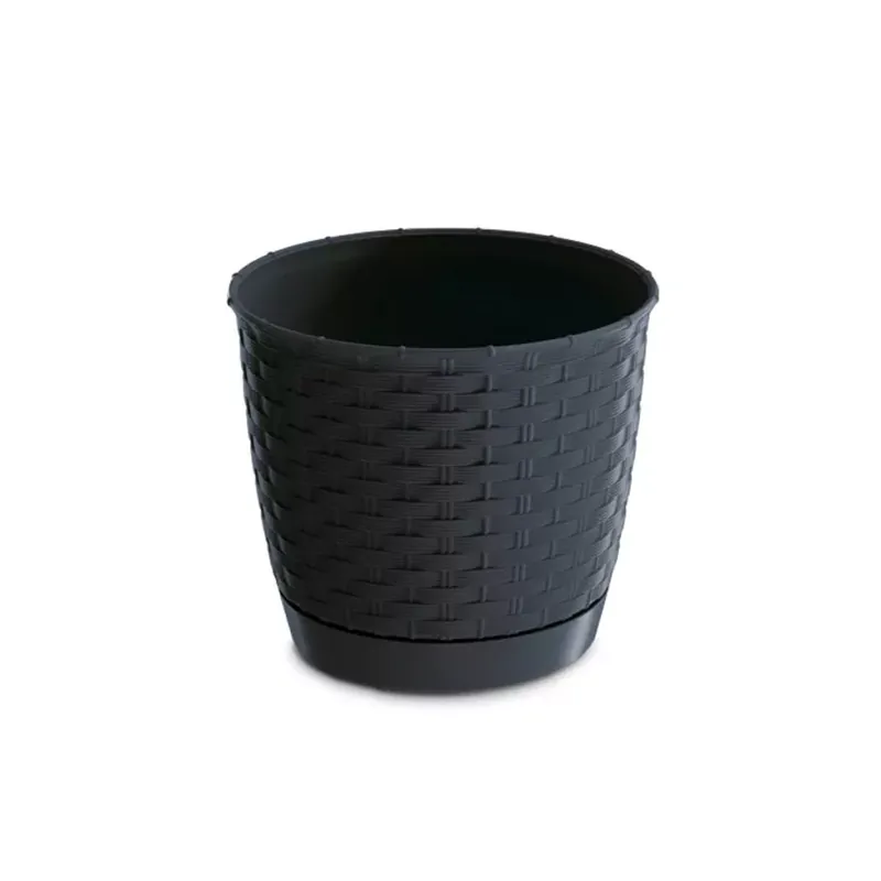Ajánlat Rattan hatású kaspó alátéttel / Antracit (DRLO250/S433)