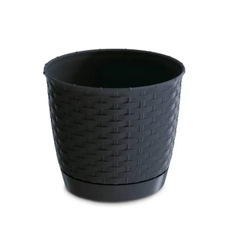 Rattan hatású kaspó/ Antracit (DRLO190/S433) Különleges ajánlat