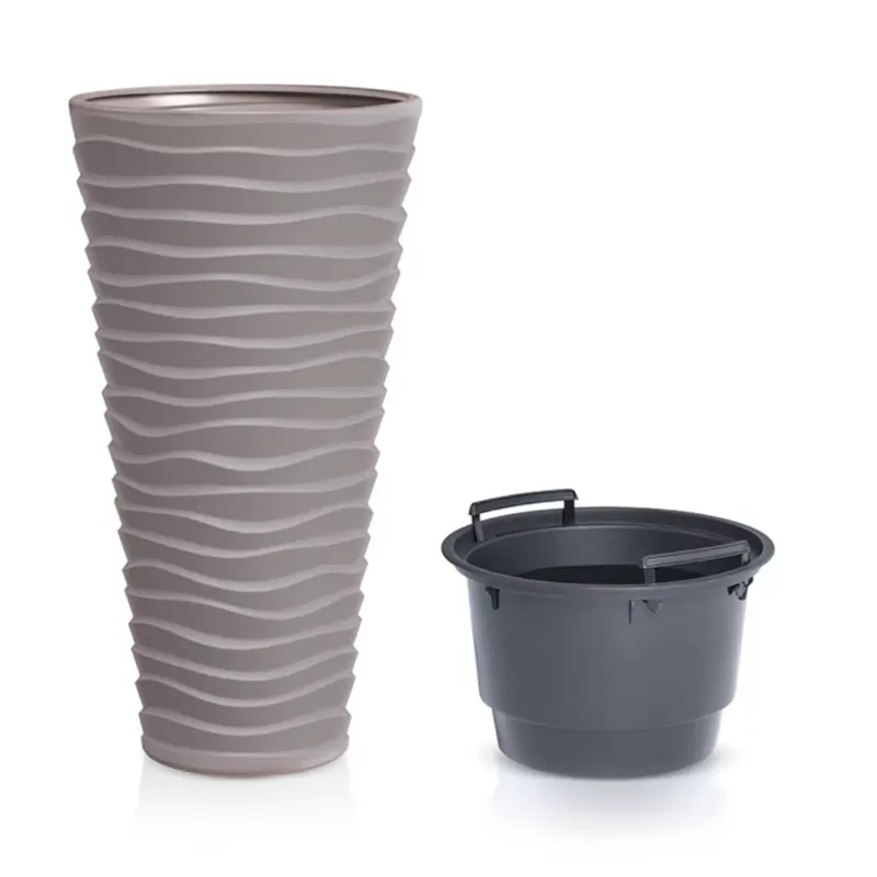 Slim magas kaspó vízszintes hullámmal/mocca ( DPSA400/7529U ) Bestseller