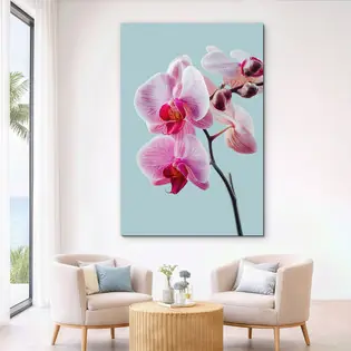 Biztonságos vásárlás Fából készült kép - Orchidea virágok