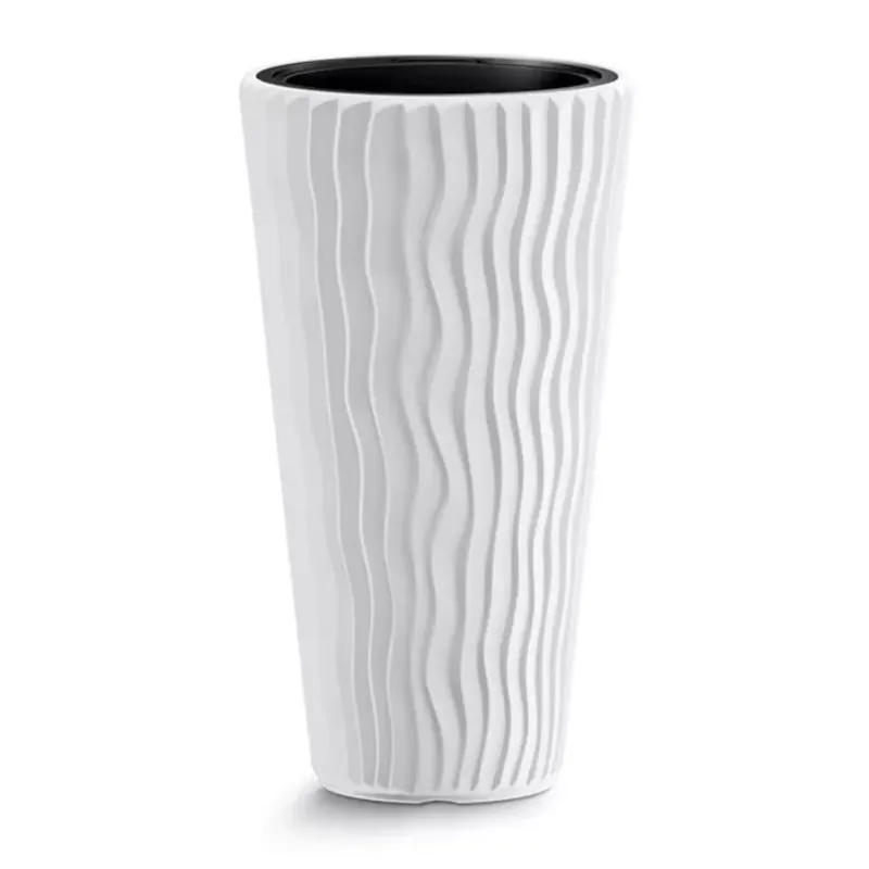 Kaspó Magas Függ.Hullámos, SLIM/fehér/S499 Újdonság